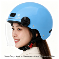 Casque de moto ouvert personnalisé de luxe en ABS, étanche, à dégagement rapide, avec motif, réglable pour la conduite estivale en scooter