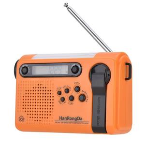 Factory Orange FM AM SW Full Band Radio with Solar Hand Crank USB Charging <b>Power</b> Bank LCD Display Flashlight Outdoor Radio - Product Image 2