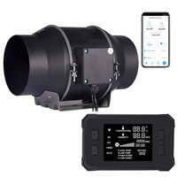 BAVA Logo personnalisé 4 pouces ventilateur de conduit en ligne WiFi App ventilateur d'extraction de Ventilation d'air intégré à faible bruit pour plante d'intérieur