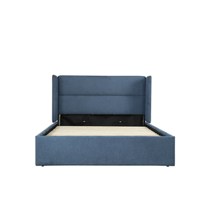 PZCN HOME usine personnalisé bleu clair en lin lits rembourrés cadre de lit Queens tissu de literie pleine grandeur avec rangement relevable - Product Image 6