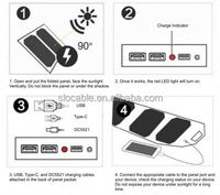 Usine BSCI Slocable 20W Chargeur de batterie solaire Panneau pliable Plaque solaire flexible