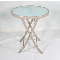 Table à manger pliante en fer de 60 cm de diamètre au design moderne, ensemble bistrot, mobilier d'extérieur portable pour chambre/cour/jardin