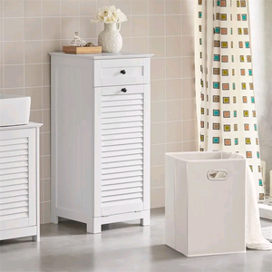 Combohome <span class=keywords><strong>Armoire</strong></span> à <span class=keywords><strong>linge</strong></span> en bois pour <span class=keywords><strong>salle</strong></span> <span class=keywords><strong>de</strong></span> <span class=keywords><strong>bain</strong></span> blanche <span class=keywords><strong>avec</strong></span> tiroir - Product Image 2