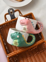 Mug en céramique mignon en forme de crocodile - Tasse à eau de dessin animé pour cadeau d'anniversaire et de fête