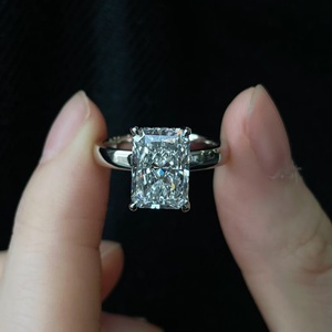 18K Gold Plated IGI Lab Grown Diamond <b>Ring</b> Prong Setting Engagement Wedding Trendy Party Gift Fine Jewelry - Product Image 1