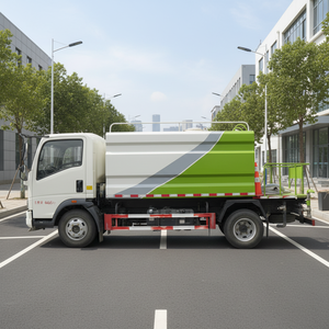 Camion-citerne à <span class=keywords><strong>eau</strong></span> 8 m³ avec arroseur, moteur diesel, transmission 4x2, haute capacité pour le dépoussiérage des routes municipales et l'aménagement paysager - Product Image 2