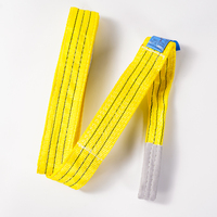 Precio de fábrica, eslinga de correas de poliéster amarillo de 3 toneladas con eslingas de elevación pesadas planas de ojo reforzado doble verde
