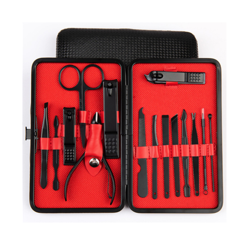 15 шт./компл. Набор для маникюра и педикюра черного цвета, набор для ухода за ногтями