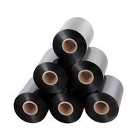 Resina Negra TTR de 110 mm x 60 m Directo de Fábrica para Impresora Industrial de Etiquetas de Códigos de Barras, Tinta de Alto Rendimiento, Nítida y Estable