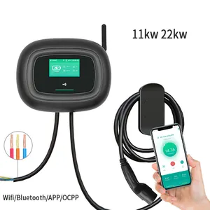 TUV ce认证电动充电器供应商32A 3相ev充电站壁挂式22KW ev充电器