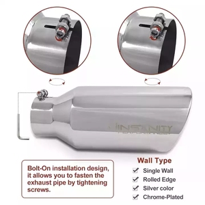 ปลายท่อไอเสียสแตนเลสขัดเงาขนาด 3 นิ้ว สำหรับรถยนต์ 4Runner Wrangler <span class=keywords><strong>JL</strong></span> Aveo ปี 2018-2019 แบบยึดติดด้วยสลักเกลียว - Product Image 3
