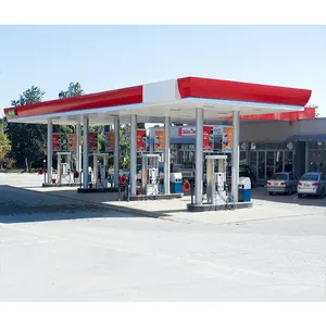 SAFS steel structure gas station canopy modern design