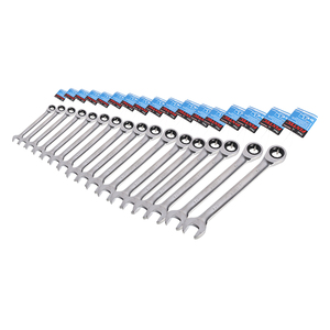 Juego de Llaves Combinadas de Trinquete de Cabeza Fija FIXTEC de 72 Dientes, 6mm-27mm, CRV, Modelo FHRCW06-FHRCW27 - Product Image 1