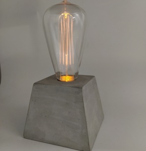 Newwish – <span class=keywords><strong>lampe</strong></span> de table LED avec ampoule <span class=keywords><strong>edison</strong></span> G80 suspendue avec base en ciment portable, éclairage de table - Product Image 3