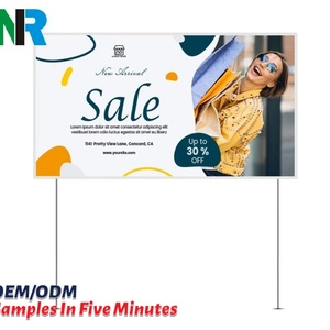 Letrero de Jardín de Plástico PP de Alta Calidad con Impresión de Logotipo Personalizado, Doble Cara, 18x24 Pulgadas, con Estaca en Forma de H - Product Image 1