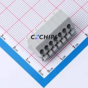 MX250-3.5-07P-B-GY01-Cu-A Spring Terminal Block P=3.5mm Connector ( Construction: 1x7P )( Pitch: 3.5mm )( Color: Gray ) - Product Image 1