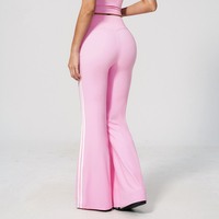 Nouveaux pantalons de sport respirants à jambe large effet seconde peau, leggings évasés pour femme avec logo personnalisé, effet push-up pour la course, la gym et l'entraînement