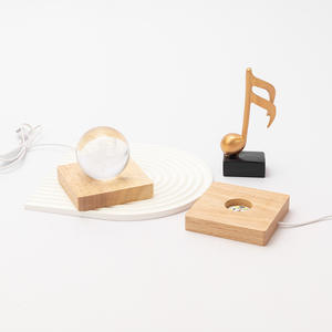 Vente en gros de veilleuse LED carrée 3D RVB personnalisée Support de lampe en bois massif de hêtre Technologie LED RVB Lumière polie avec logo personnalisé - Product Image 5