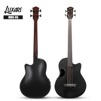 Guitare basse acoustique en fibre de carbone OEM, dessus en fibre de carbone, dos rond en ABS, OEM acceptable