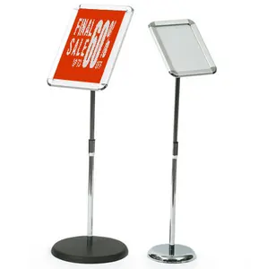 FLoor Standing Aluminum Guide Stand 11x17 Front Open Display Hotel Poster Menu Stand