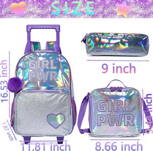 <span class=keywords><strong>Mochila</strong></span> con <span class=keywords><strong>Ruedas</strong></span> FANATEE Mermaid para Niñas, Mochilas con <span class=keywords><strong>Ruedas</strong></span> para la Escuela Primaria, Bolsa de Viaje con <span class=keywords><strong>Ruedas</strong></span>, Juego de Maletas para Niños - Product Image 4