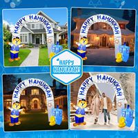 Arche gonflable LED extérieure 260cm x 240cm pour Hanouka et fêtes multiples, idéale pour la Saint-Valentin et le Ramadan