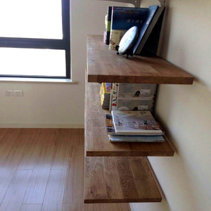 Estantes Flotantes <span class=keywords><strong>de</strong></span> <span class=keywords><strong>Madera</strong></span> Maciza <span class=keywords><strong>con</strong></span> Borde Natural, Modernos, Promocionales, Simples, Hechos en Fábrica, para Interiores - Product Image 4