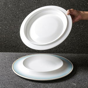 Xiangyuan <b>melamine</b> tableware <b>plates</b>, commercial imitation porcelain <b>plates</b>, hotel and restaurant creative concave <b>plates</b>, cold - Product Image 3