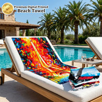 Personalized Beach Towel 100% Cotton Custom Full Colors Print Oversized Sand Free Summer Pool Beach Towel Free Design Gift