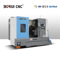 Torno CNC de Cama Inclinada de Alta Velocidad BR570DSY con Doble Husillo, Torreta Motorizada y Eje Y para Mecanizado de Árboles de Levas Excéntricos