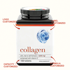 Comprimés de collagène hydrolysé en marque privée OEM 6000 mg avec vitamine C pour la peau, les <span class=keywords><strong>cheveux</strong></span>, les ongles et le soutien des articulations, 100 unités - Product Image 6