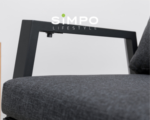 SIMPOLIFESTYLE - Muebles de Exterior de Primera Calidad, Tumbona LUNAR, Jardín, <span class=keywords><strong>Terraza</strong></span>, Hotel, Resort, Conjunto de Sofá y Sillón de Aluminio y Tela - Product Image 5