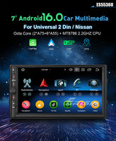Autoradio Android 16.0 EU Erisin ES5536U 2 Din avec GPS, navigation universelle pour Nissan, système multimédia stéréo CD TV, écran partagé