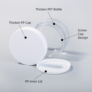 Mỹ Phẩm Pet Rõ Ràng Mỹ Phẩm Jar Với Frosted Trắng Lip Cap 1Oz Để 8Oz Rỗng Kem Bao Bì Cho Cơ Thể Lip <span class=keywords><strong>Scrub</strong></span> - Product Image 6