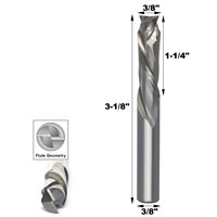 Fraise à compression CNC 1-1/4 Fraiseuse en spirale Fraises en carbure monobloc 2 cannelures -- 3/8 Shank up Down Cutting Helical
