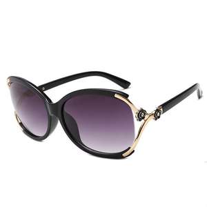 Mode classique Camellia Dot lunettes de soleil <span class=keywords><strong>laquées</strong></span> femmes cent lunettes marée lunettes de soleil <span class=keywords><strong>noires</strong></span> montures de lunettes rondes surdimensionnées - Product Image 2