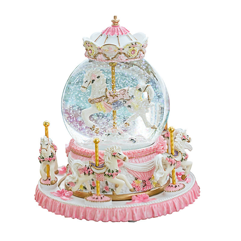 Хит продаж, музыкальная шкатулка Amazon в виде снежинки с кристаллами в виде карусели, праздничные подарки для детей, разные версии на выбор