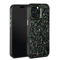 Coque en fibre de carbone véritable forgée à grande texture + coque en TPU pour Iphone 16Pro/13/15pro // 15/14pro/11/12 Pro Max avec coque en carbone métallique