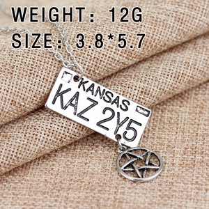 Collana Supernatural Dean targa e ciondolo stella Kansas <span class=keywords><strong>KAZ</strong></span> 2 y5 - Product Image 2