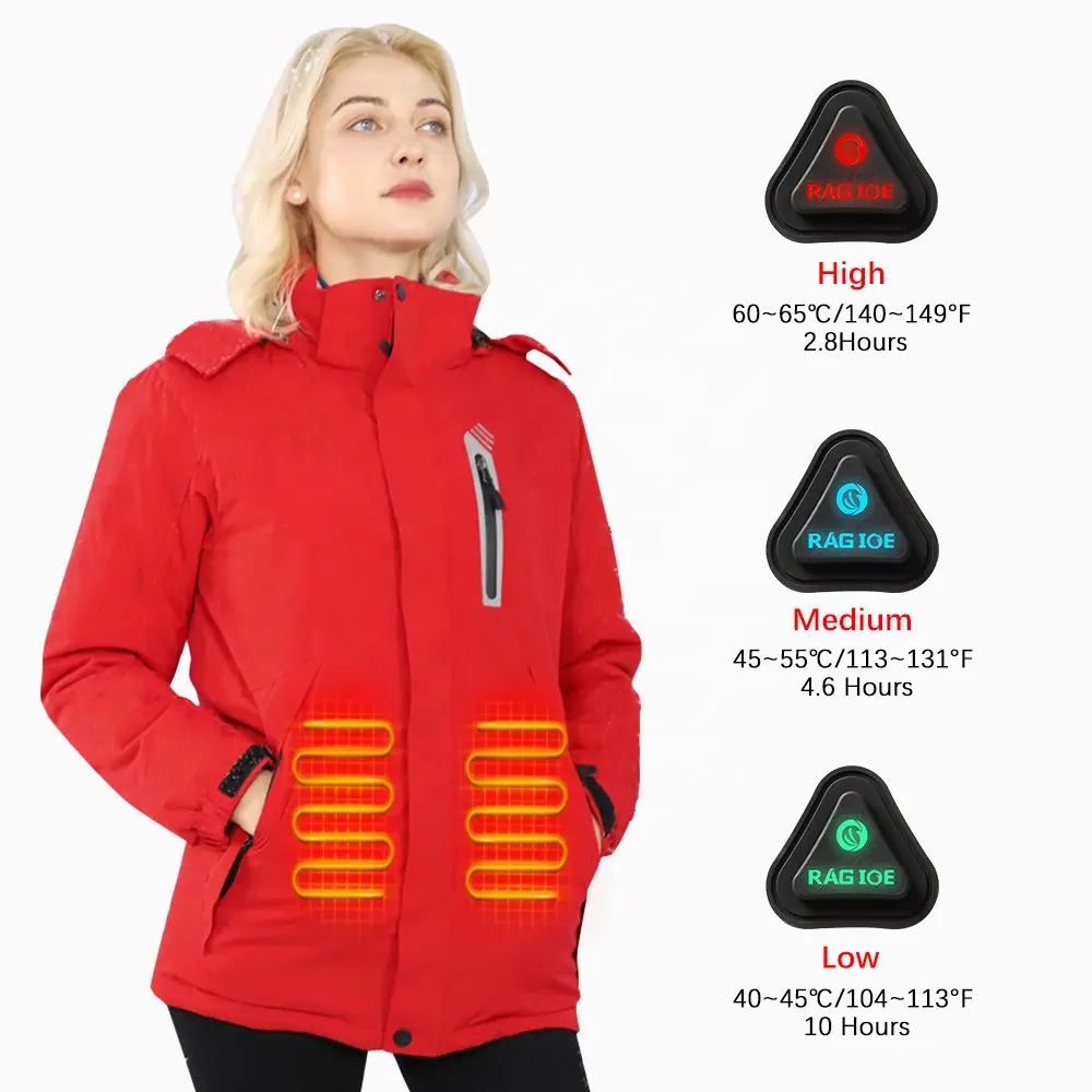 थोक निविड़ अंधकार स्की जैकेट बर्फ कपड़े गर्म सर्दियों गरम जैकेट 5v बैटरी थर्मल जैकेट