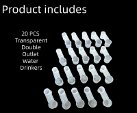 20 biberons pour oiseaux de compagnie, type bouteille de soda, pour pigeons et volailles, en PP durable, pour utilisation en cage à oiseaux