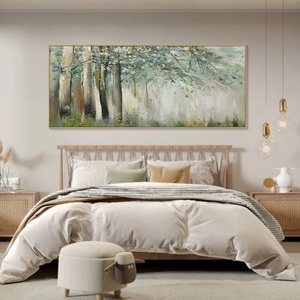 Pintura Contemporánea Texturizada, Arte en Lienzo, Escena de Bosque Bajo la Niebla, Arte de Pared Grande para Hogar y Galería - Product Image 1