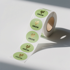 Rollo de etiquetas adhesivas de impresión de logotipo de estampado de lámina plateada resistente a los rayos UV etiqueta redonda brillante pegatina para decoración de cosméticos de belleza - Product Image 2