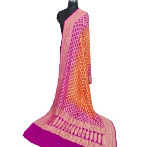 Sari de Seda de la India y Pakistán 2022, Hecho a Mano, Bordado Floral, Manga Abullonada, Cuello en V, Alta Calidad, Precio al por Mayor, para Fiestas, para Mujer - Product Image 3