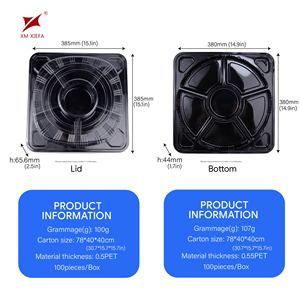 Plateau de service carré en plastique PET de qualité alimentaire, 10 compartiments, pour collations, bonbons, noix, fruits secs, pour fêtes, festivals, banquets - Product Image 3