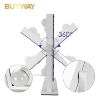 Miroir de courtoisie carré blanc 23,7x6,1x29,2cm 18cm 25cm 2,8cm 4 ampoules LED Panneau arrière en MDF Chargeur 5V/1A DC Capteur tactile