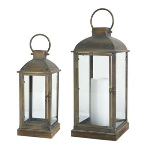Farmhouse Decorative Metal Lantern for Home Living Room Entryway and <b>Fireplace</b> <b>Mantel</b> Display - Product Image 6