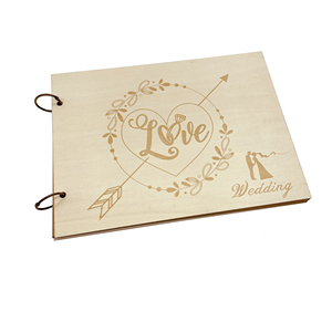 Album en bois Message cahier fiançailles mariage Table décoration en bois Signature livre d'or pour mariage - Product Image 4