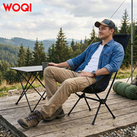 Chaise lune pliable WOQI moderne en aluminium et tissu Oxford pour camping, pêche, plage et jardin