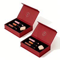 Boîte d'emballage en carton magnétique de luxe pour gloss à lèvres, rouge à lèvres, blush, anticernes, maquillage cosmétique, avec insert en EVA